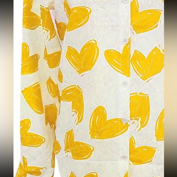 Luxe red hearts print button down shirt - Picture 7 of 7